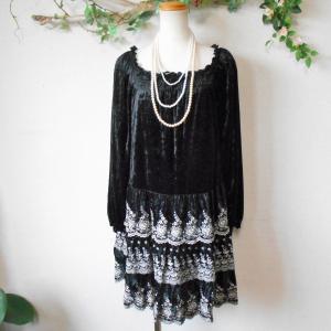 レストローズ　ミニ丈ワンピース L'EST ROSE レストローズ LEST 裾 レース & 刺繍 の 可愛い