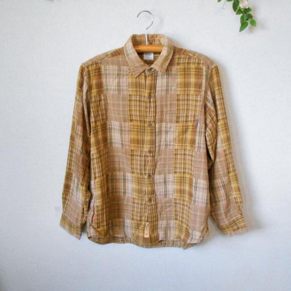 男女兼用 カールヘルム KARL HELMUT 綿100％ パッチワーク 風 切替 プリント 長袖 ...