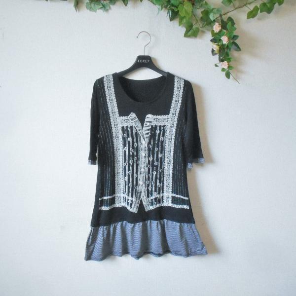 nuovo×nuovo ヌーヴォ×ヌーヴォ 5分袖 カットソー チュニック 38 レディース