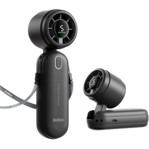 Diveblues iTurbo ハンディファン 扇風機 静音 5段階調節 3WAY 首掛け 卓上 扇風機 折りたたみ 軽量 手持ち扇風機 ネックファン 暑さ対策 熱中症対策 強力