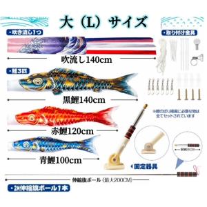 金箔3色鯉のぼり 収納箱付き こいのぼり 豪華...の詳細画像4
