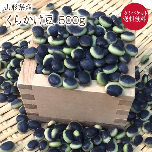 【ゆうパケット 送料無料】くらかけ豆 「500g」 山形県産 令和6年産 萩原農園の豆 鞍掛 海苔豆...