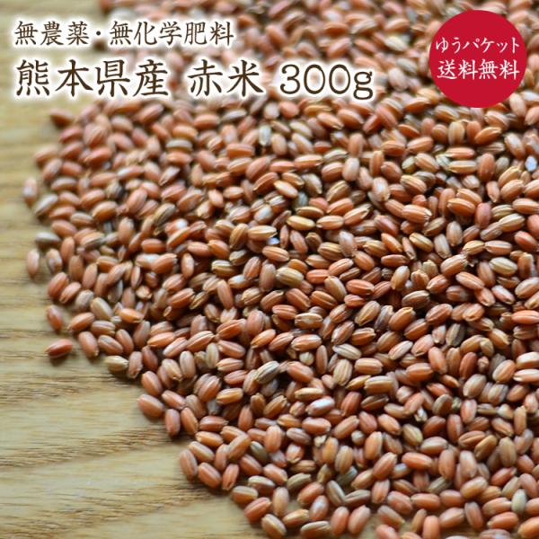 【ゆうパケット 送料無料】赤米【300g】自然栽培 古代米 夕やけもち 熊本県産 令和7年産 農薬化...