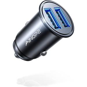 【2024超ミニデザイン】AINOPE シガーソケット usb【全金属/軽量】カーチャージャー 車 充電器 USB 2ポート 4.8A 24W｜mamesmile