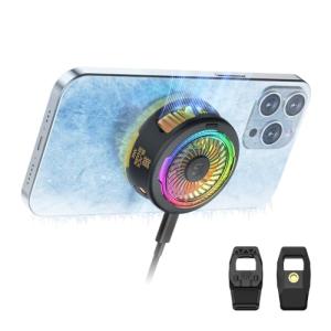 Black Shark FunCooler 5 磁気式 スマホ 冷却 散熱器、RGB冷却ファン 取り外し可能なグリップ付きの携帯電話ラジエーター