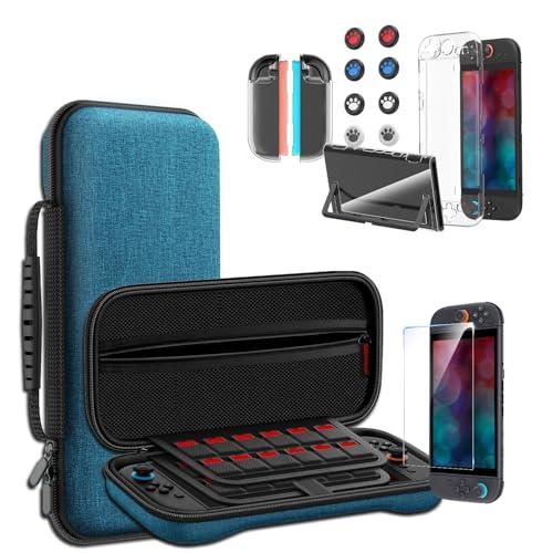 Switch 2 専用 ケース Sungale 収納ケース＋ガラス保護フィルム＋スティックキャップ8...