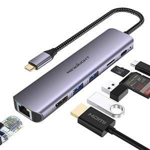 USB C ハブ 7-in-1アダプタ lan hdmi type-c ドッキングステーション ギガビットイーサネット Type-C PD 10｜mamesmile