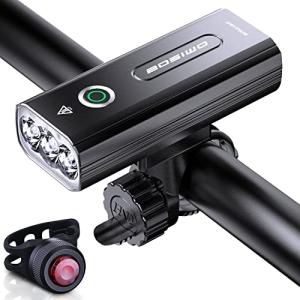 BOSIWO 自転車 ライト 大容量5200mAh USB-C充電式 LEDヘッドライト「3in1機能搭載」 自転車ヘッドライト 高輝度IPX5