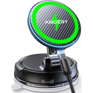 スマホホルダー 車 ワイヤレス充電 マグネット【15W急速充電+真空吸盤の最強コンビ】安定性拔群 車 スマホスタンド【超強磁力】24×N55磁石