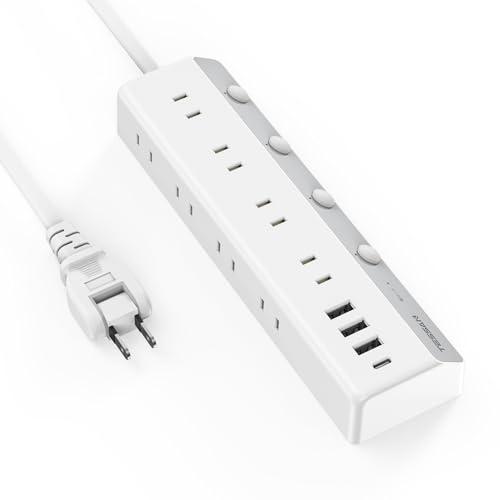 電源タップ 個別スイッチ付き 2m usb TESSAN 8個AC口 3個USB-Aポート 1個US...