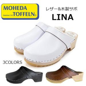 サンダル サボ モヘダ リナ LINA 厚底 ウッド チャンキー 本革 レディース｜mamezou-shoes