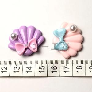 アクリルカボション パール付き シェル 30*...の詳細画像1