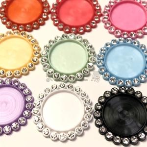 プラスチックカボション皿　ストーン付き　内径20ミリ　全11色　1個　ミール皿　台座