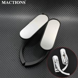 バイクミラー オーバル 左右セット ハーレー8MM 10MM ブラック