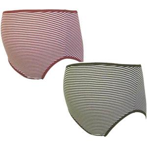 ２枚組ボーダー柄色違い マタニティショーツ<br>マタニティ