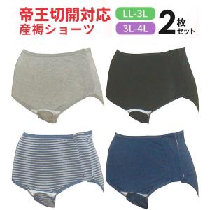 【メール便送料無料】帝王切開用 ２枚組産褥ショーツ（全開タイプ） LL-3L 3L-4Lサイズ出産準...