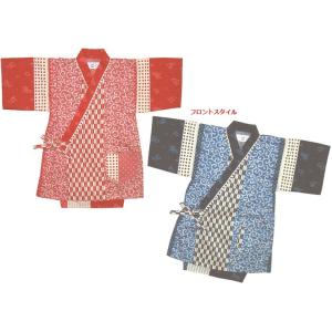 【送料無料】【江戸小紋柄】日本製 本格仕様 ベビー こども（子供） 甚平上下２点セット 80・90・...
