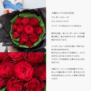 ワンダースローズ 大輪赤バラ花束 12本 結婚...の詳細画像1