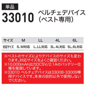ペルチェベスト 冷却作業着 ジーベック XEB...の詳細画像1