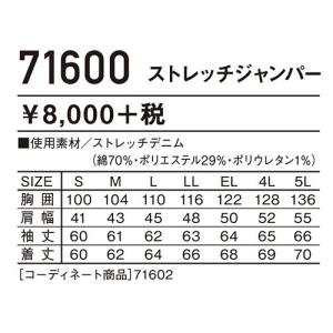 デニムジャケット 自重堂 Z-DRAGON ジ...の詳細画像1