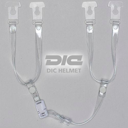 【メール便対応】 工事用ヘルメット耳あご紐セット DICヘルメット ワンタッチ E2透明ワンタッチア...