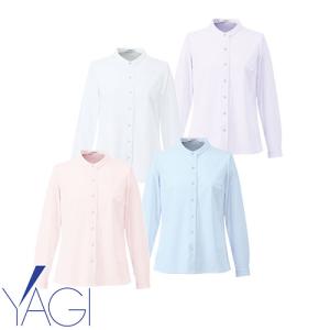 スタンドカラー長袖ニットブラウス