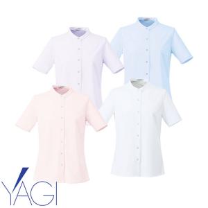 半袖ニットブラウス スタンドカラー