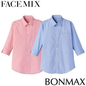 FACEMIX フェイスミックス マイクロチェック七分袖シャツ FB561U