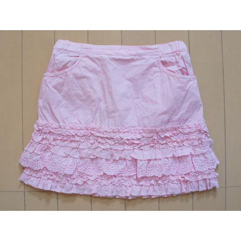 メゾピアノ mezzo piano アウトレット 子供服 女の子 130cm スカート ピンク フリ...