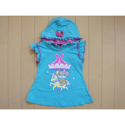 アースマジック earth magic 子供服 女の子 100cm 半袖 チュニック カットソー 水...