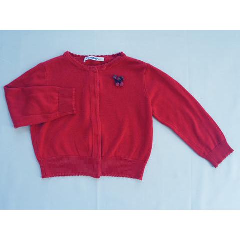 ファミリア familiar アウトレット 子供服 女の子 100cm 長袖 カーディガン 赤 さく...