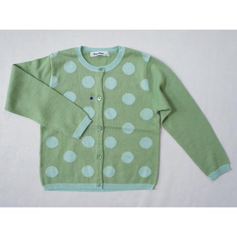 ファミリア familiar アウトレット 子供服 女の子 長袖 カーディガン 緑 水色 水玉 春 ...