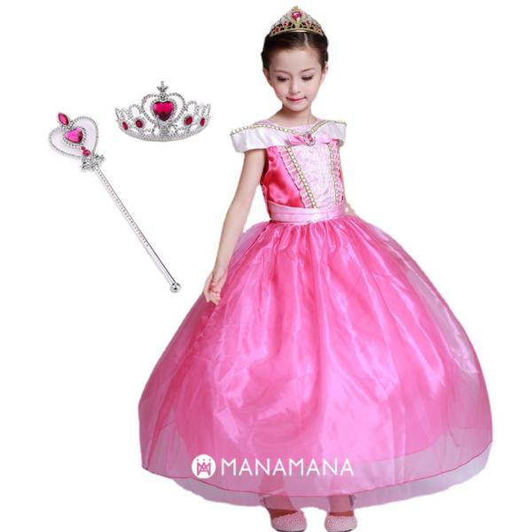 オーロラ姫 ドレス キッズ  ハロウィン 子供 用 プリンセス 100 110 120 130 14...