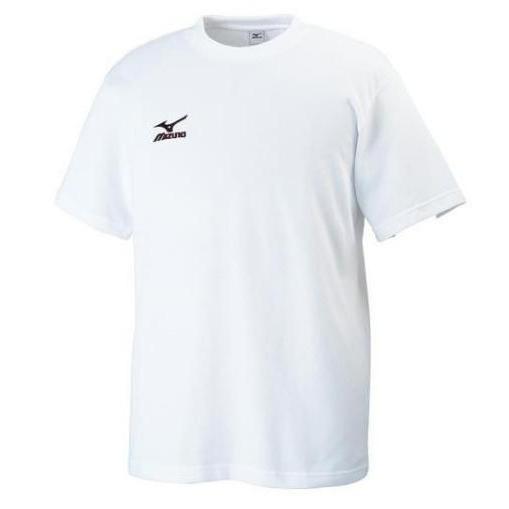 ミズノ[ワンポイント半袖Tシャツ]32JA615779 ホワイト×刺繍:ブラック Sサイズ