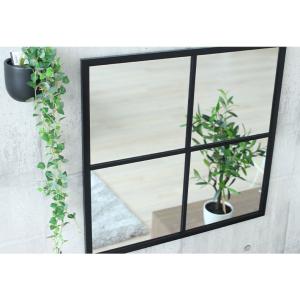 鏡 壁掛け ミラー ウォールミラー 窓枠風 細...の詳細画像2