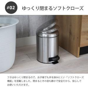 ごみ箱 ペダル式 5リットル 小 ミニ ステン...の詳細画像3