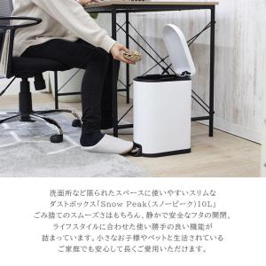 ごみ箱 ペダル式 ふた付き 10リットル 白 ...の詳細画像1