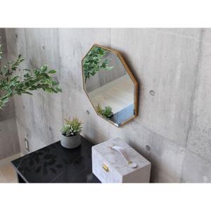 ミラー 鏡 八角 八角形 壁掛け ウォールミラ...の詳細画像5
