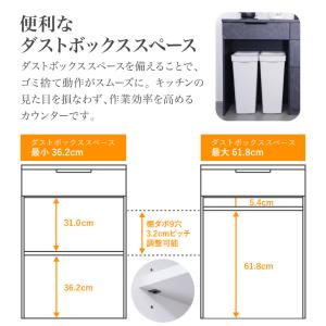 キッチンカウンター 幅60cm ダスト ゴミ箱...の詳細画像4