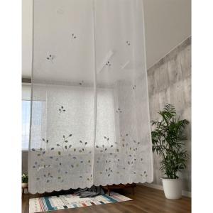 のれん 暖簾 レース 刺繍 ししゅう 葉っぱ ...の詳細画像2