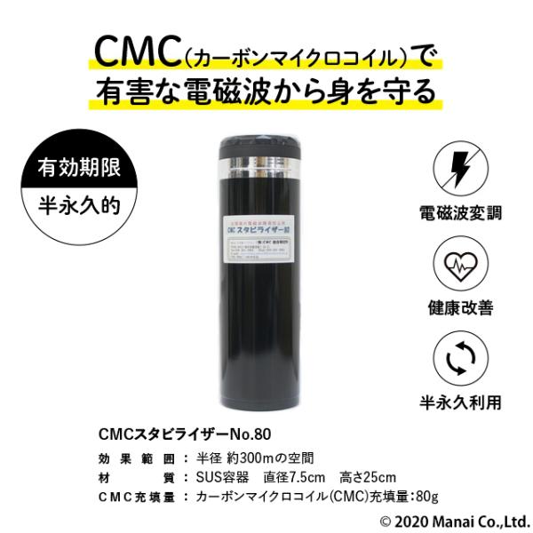 CMC 置き型 広範囲 電磁波防止 スタビライザー No.80 半径300m 80g充填  5G 電...
