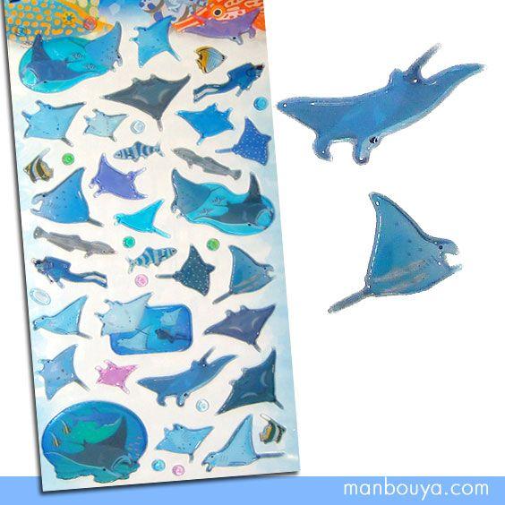 マンタ シール 海の生き物 水族館グッズ AIP アクアプラネット マンタ APS-03 メール便発...