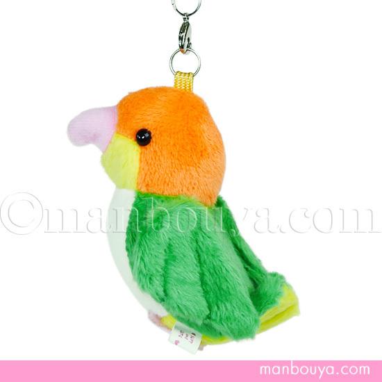 シロハラインコ ぬいぐるみ 小鳥 雑貨 携帯ストラップ A-SHOW TST ADVANCE グリー...