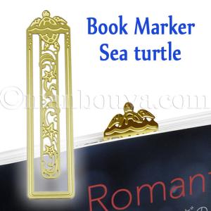 カメグッズ 海亀 しおり 金属 ブックマーク 栞 クリップ