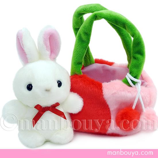 うさぎ ぬいぐるみ バッグ入り キュート販売 CUTE お出かけシリーズ ウサギ ホワイト さくらん...
