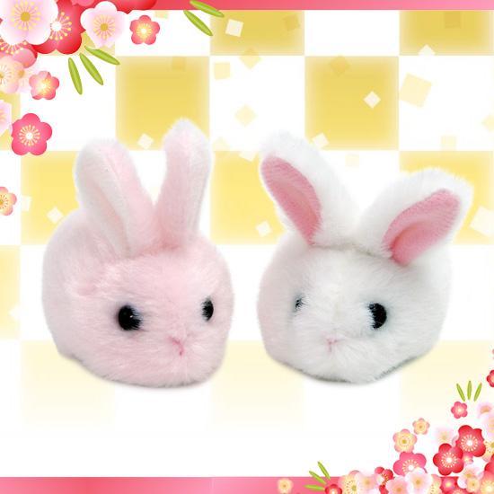 2023 干支 うさぎ ぬいぐるみ キュート販売 CUTE ウサギ マグネット ホワイト・ピンク 5...
