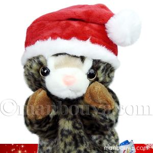 クリスマスプレゼント ぬいぐるみ 猫 沖縄 お土産 イリオモテヤマネコ ハンドパペット キュート販売 CUTE サンタ帽子