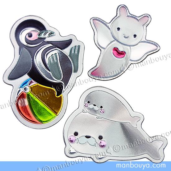 海の生き物 マグネット 水族館お土産 エッチングダイカットマグネット ペンギンボール クリオネ アザ...