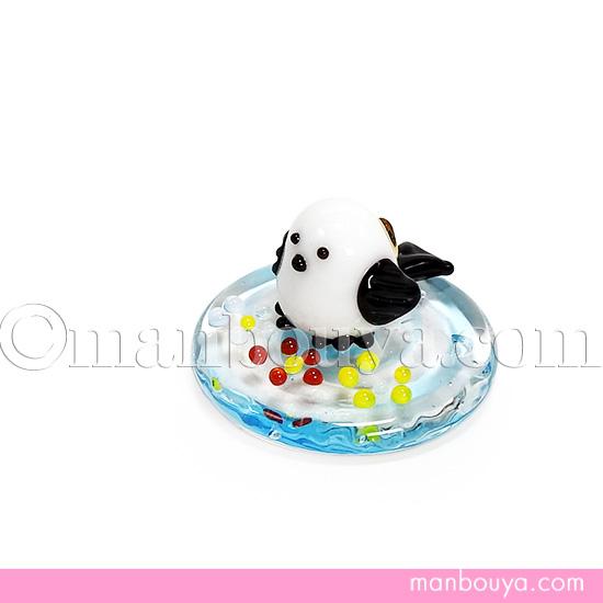 3点のみ シマエナガ グッズ ガラス細工 ミニチュア 雑貨 飾り 置物 しまえなが S 黒 花台付 ...