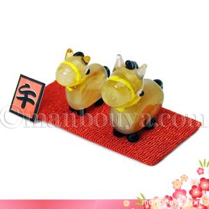 干支の置物 未 ひつじ ガラス細工 ミニチュア 雑貨 正月飾り 十二支